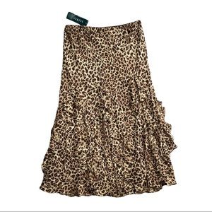 Ralph Lauren Silk Cheetah Maxi Skirt